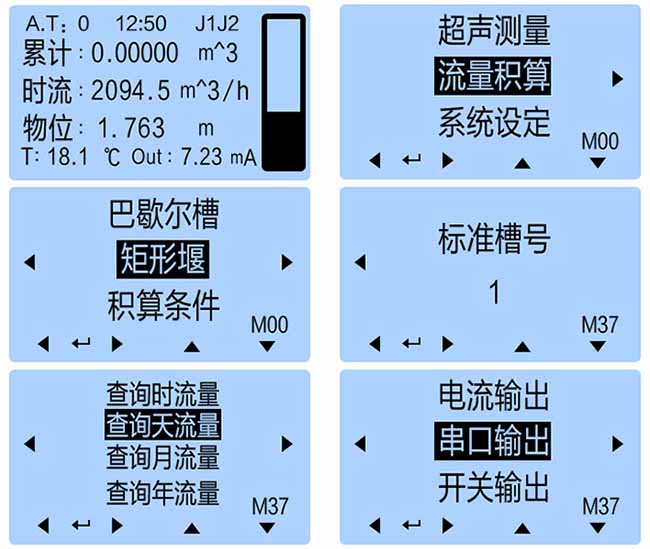 超聲波明渠流量計儀表顯示圖（tú）