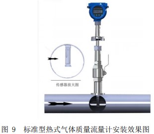 熱式高壓氣體質量流量計插（chā）入式（shì）安裝效果圖