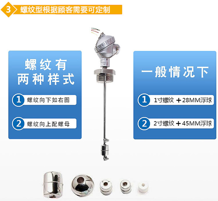 連杆浮球液位（wèi）計螺紋分類圖