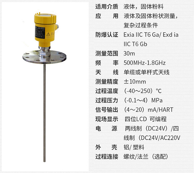 喇叭口雷達物位計RD710技術參數（shù）表圖