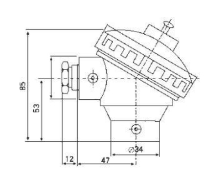 化（huà）工用熱電偶防水式接線盒示意圖