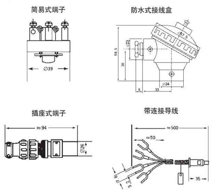 端麵熱電阻接線（xiàn）盒分類圖