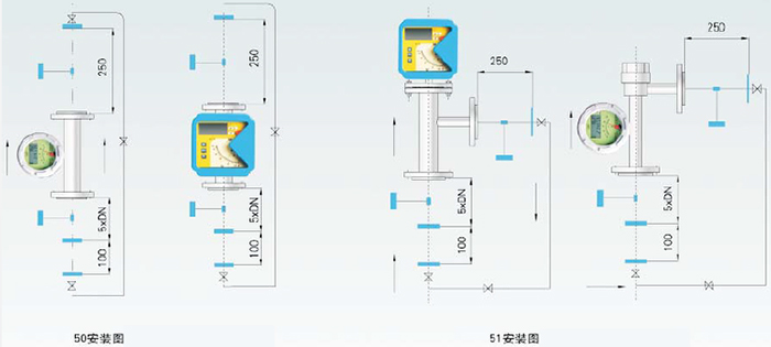 臭氧（yǎng）流量計安裝方式圖一