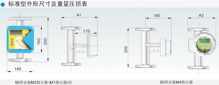 臭氧流量計（jì）安（ān）裝方式（shì）圖標準型外形（xíng）尺寸及重量壓損表