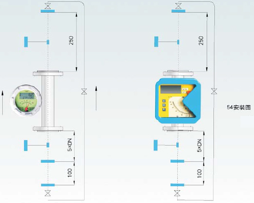 金屬管轉子（zǐ）流量計安裝注意事項（xiàng）圖示