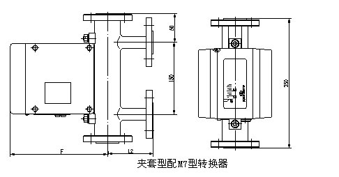 數顯金屬（shǔ）管浮子流量計外形尺寸圖