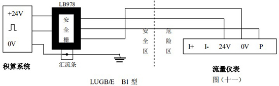 智能（néng）氣體流量計本安防爆接線圖一