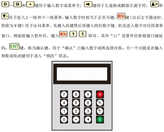 超聲（shēng）波水流（liú）量計按（àn）鍵麵板（bǎn）說明圖